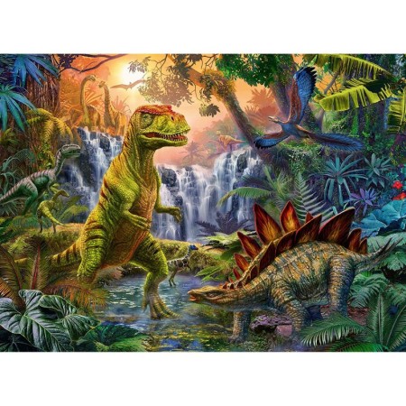 Puzzle Oaza Dinozaurilor, 100 Piese Ravensburger - 1